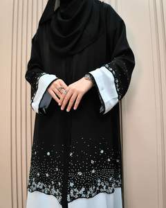 Venta al por mayor Negro Nida Mujeres Casual Abaya Popular Nuevo Diseño de Moda Color Sólido Mejor Personalizable Bajo Precio - Product Image 1