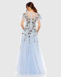 Luxury Evening Dress with Exquisite <b>Cape</b> Sleeves Elegant Beaded Sequined Sweetheart illusion neck <b>Wedding</b> for Formal Parties - Product Image 3