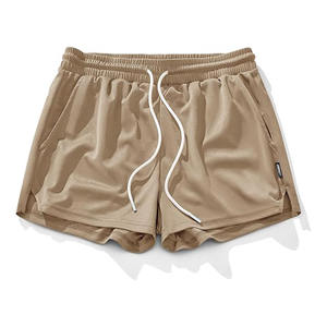 Pantalones Cortos Deportivos de Malla para Hombre, Cintura Media Elástica con Cordón, Antiarrugas, Secado Rápido, 100% Poliéster, Transpirables, OEM ODM - Product Image 2