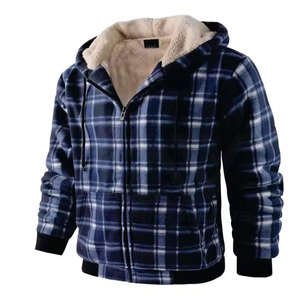 Sudaderas con capucha de lana polar gruesa transpirable OEM al por mayor para hombres patrón sólido bajo MOQ liso teñido para la temporada de invierno - Product Image 1
