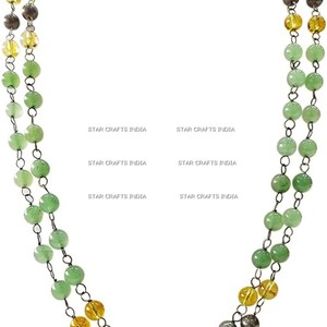 Ensemble de bijoux vintage en acier inoxydable et résine acrylique, collier et boucles d'oreilles, collier multi-rangs, ensemble complet de SCI - Product Image 2