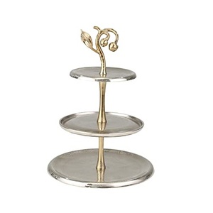 Soporte para servidor de pastel para fiestas de boda, tamaño estándar, redondeado, taza de 3 niveles, soporte para plato de pastel, soporte para pastel con acabado brillante - Product Image 1