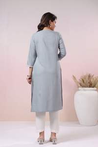 <b>Top</b> Selling Designer Cotton Kurti for Adults Hand Embroidered for Special Occasions Natural Waistline Wholesale Price - Product Image 2