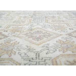 พรมขนสัตว์ถักมือ Nuray สีเบจและสีน้ำตาล ลายเหรียญตรา สำหรับห้องโถงและห้องนั่งเล่น สไตล์ทับริซ สำหรับห้องนอนวัยรุ่น - Product Image 3