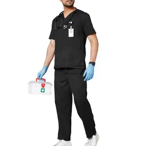 畅销男士磨砂套装制服最佳设计医院自有品牌磨砂医用制服