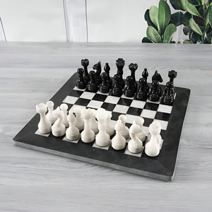 Jeu d'échecs en marbre vert fabriqué à la main jeux d'intérieur jeu de société pour adultes enfants cadeau de noël qualité d'exportation - Product Image 4