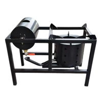 Réchaud de camping portable à brûleur à huile usagée, coupe-vent, simple, en acier titane, avec souffleur d'air et panneau solaire, pour cuisson, chauffage et dégivrage en extérieur