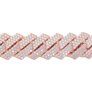 เครื่องประดับฮิปฮอปสุดหรู14K สีทองธรรมชาติ VVS สร้อยข้อมือเพชรสามแถวสร้อยข้อมือฮิปฮอปลิงก์คิวบา - Product Image 6