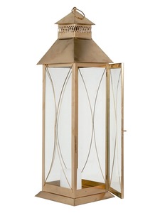 Lanterne royale marocaine en verre de couleur dorée avec cadre en fer pour la maison, la fête de mariage et la décoration de jardin, remise spéciale de Noël - Product Image 3