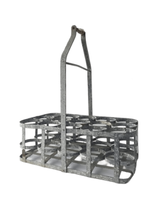 Ancienne cage en métal galvanisé antique Design bouteille de bière Caddy Bar & pique-nique Accessoires - Product Image 6