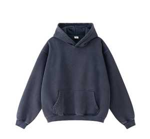 Logo personnalisé de haute qualité unisexe noir lourd sweats à capuche d'hiver 100% coton écologique anti-boulochage pull en éponge française - Product Image 2