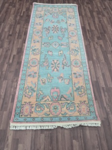 Alfombra de corredor lujosa moderna hecha a mano, textura suave con diseño de forma irregular, colorida y rara - Product Image 4