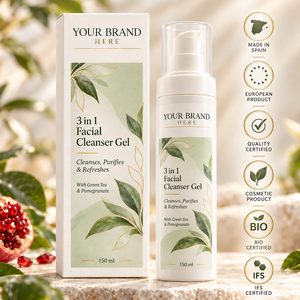 Gel Limpiador Facial 3 en 1 de Marca Privada 150ml |   Limpiador Facial Purificante |   Fabricante OEM España - Product Image 1