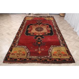 Rug, 5.6x10.7 ft Turkish Rug, <b>Red</b> Camouflage Rug <b>Wool</b> - Product Image 2