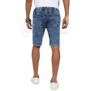 Knee Length Men <b>Jeans</b> <b>Shorts</b> With Ripped Style And Adjustable <b>Waist</b> For Easy Fit Casual Men <b>Jeans</b> <b>Shorts</b> - Product Image 4