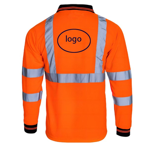 Hi <b>Vis</b> Reflective Safety Vest Safety Workwear Polo <b>Shirt</b> Men Quick Dry Polo <b>T</b> <b>Shirt</b> Long Sleeve - Product Image 3