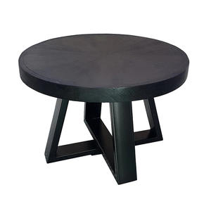 Table basse en teck massif au design moderne avec finition noire pour une utilisation en intérieur et en extérieur dans le salon, la maison ou la villa - Product Image 5