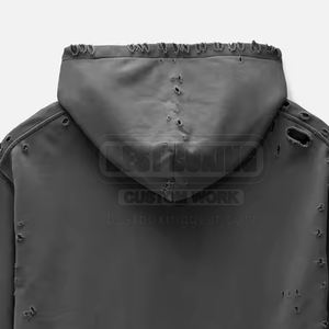 Prix bas meilleure vente sweats à capuche en détresse sur mesure coton mélangé sweats à capuche en détresse taux de vente entier 2025 - Product Image 6