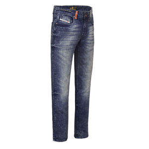 กางเกงยีนส์ผู้ชายทรงสกินนี่สีน้ำเงินเข้มแขนยาว - Product Image 3