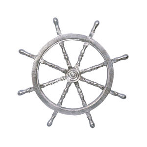 Sculpture de roue de navire nickelé objet décoratif en gros Style nautique roue de navire de qualité supérieure Marine décor à la maison approvisionnement - Product Image 3