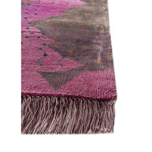 Alfombra de Lana y Seda de Bambú Anudada a Mano Freedom Manchaha Rosa Púrpura, Geométrica, 9x12, para Decoración de Sala de Estar, 10 mm - Product Image 4