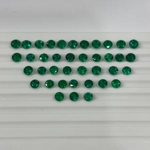 อัญมณีสีเขียวมรกตเกรด AAA พลอยธรรมชาติสีเขียวมรกตตัดสดใสหลวมรอบดวงตาสะอาดปรับขนาดวัสดุคริสตัล - Product Image 3