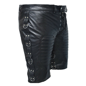 Mens Real Leather Cargo Shorts Club Wear Shorts High Quality Men Wear Leather Shorts Summer Autumn Customized Plain Dyed Adults - Product Image 6
