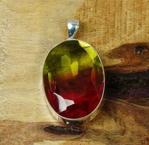 Colgante de Cuarzo Sandía Hecho a Mano, Ovalado, Plata de Ley 925, Joyería Elegante con Piedra Preciosa, Regalo para Mujeres y Niñas - Product Image 6