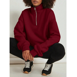 Sudaderas de cuello redondo de algodón 100% personalizadas de fieltro Lupin para mujer, superventas, estampado de letras holgadas para invierno y otoño, venta al por mayor - Product Image 1
