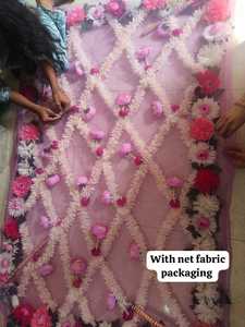 Hermoso jazmín artificial y dosel floral púrpura claro Phoolon Ki Chadar boda Chaddar indio paquistaní entrada nupcial - Product Image 4