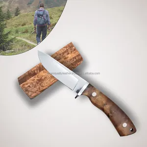 Tamanho personalizado Qualidade Premium Handmade Twist Damasco Aço Caça Faca Com Camel Bone Handle Skinner faca