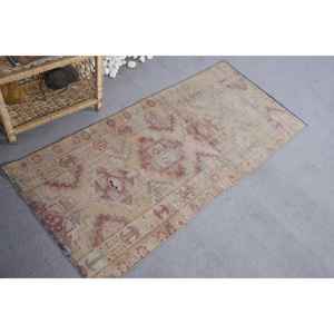 Alfombra de lana Vintage diseño de retazos beige rojo área grande 9x12 patrón abstracto rectangular para entrada o pasillo respaldo de látex - Product Image 2