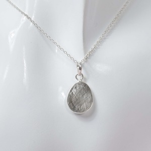 Pendentif de mode Rutile noir fait à la main 925 pendentif en argent Sterling pierre précieuse bijoux autre forme pendentif de créateur cadeau pour elle - Product Image 2