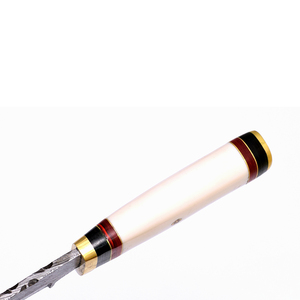 Couteau à désosser en acier Damas fait main personnalisé pour le camping et la chasse avec étui en cuir - Product Image 4