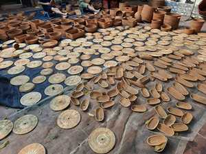 Plateau de service en rotin rond Unique en nacre, décoration de la maison au Vietnam, vente en gros or 99 - Product Image 3