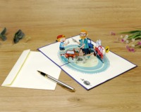 Feliz Día del Padre con tarjeta de felicitación 3D emergente, diseño y fabricación personalizados de Vietnam HMG