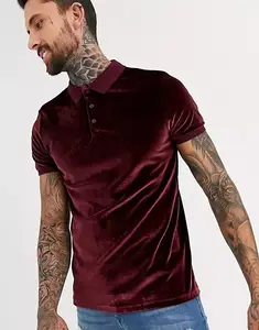 Polo de sport de Golf en velours de couleur marron, vêtements pour hommes, vente chaude, sur mesure, en velours vierge, pour garçons