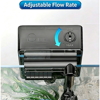 Filtre d'aquarium alimenté par USB, filtre à suspendre pour aquarium, pompe de circulation d'eau à débit réglable pour aquariums d'eau douce