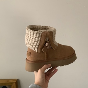 Bottes courtes pour femmes, nouvelle collection, très vendues, douces, chaudes, antidérapantes, en coton, chaussures en laine, chaussures décontractées à la mode - Product Image 3