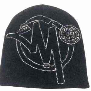 Gorro de invierno suave para niños con encaje de diamantes de imitación personalizado, ropa de calle informal, gorro de algodón 100% - Product Image 4