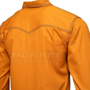 Duty Flame Resistant Waterproof Breathable <b>Welding</b> FR <b>Shirt</b> 100% Cotton FR Workwear Men Long Sleeve Heavy - Product Image 5