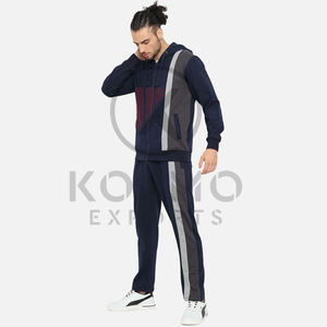 ชุดกีฬา2ชิ้นผ้าฟลีซเนื้อหนามีฮู้ดสำหรับฤดูใบไม้ร่วงฤดูหนาว - Product Image 3