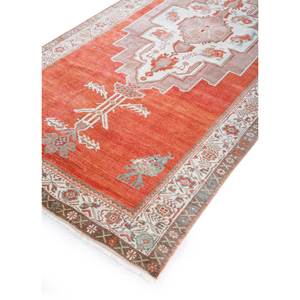 Tapis en laine noués à la main Nuray, motifs abstraits rectangulaires rouge-orange, pour la maison - pour le salon, la chambre à coucher, 9x12 - Pae-2987 - Product Image 2