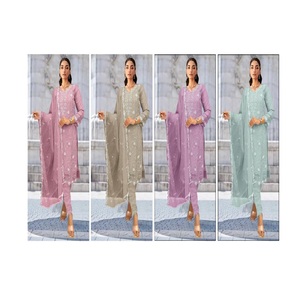 <b>Indian</b> Pakistani Designer's Exclusive Latest <b>Fabric</b> Elegant Semi-Stitched Salwar Kameez Trendy Ethnic Party Wear for Adults - Product Image 1