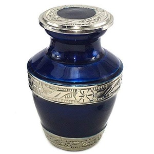 Blue Colored Token <b>Urns</b> Wholesale Price Solid Metal Funeral Cremation <b>Urns</b> <b>for</b> Human <b>Ashes</b> and <b>for</b> Memorable Moments - Product Image 1