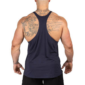 Débardeurs en coton personnalisés pour hommes avec logo, respirants, col en V, décontractés, pour le fitness, tissu 240g, vente en gros - Product Image 4