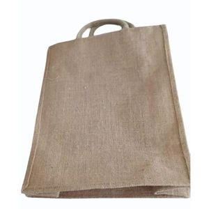 Medium-Sized Jute & Canvas Tote Hand <b>Bags</b> Eco-Friendly Custom Printed Zipper Closure with <b>Long</b> Rope or Cotton Handle for Gift - Product Image 4