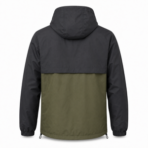 Custom <b>Men's</b> <b>Half</b> <b>Zip</b> Windbreaker <b>Jacket</b> 100% Polyester Waterproof Hooded Pullover Streetwear Outdoor OEM ODM Private Label Bulk - Product Image 4