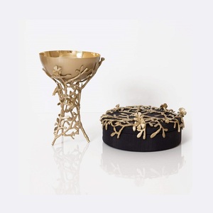 Boîte à bonbons en laiton de conception la plus récente avec brûleur d'encens, forme ronde, taille personnalisée, par Home Arts - Product Image 1