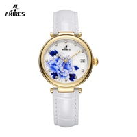 Edelstahl Saphirglas Miyota Damen Mechanische Skelett-Armbanduhr mit Individuellem Logo